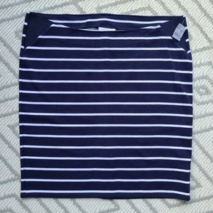 Maternity pencil skirt by Motherhood, navy blue with white stripes, NWT, size XL